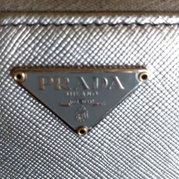 PRADA Metallic Leather Zip Around Wallet - Picture 9 of 16